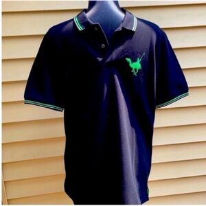 Splash Men’s Black Polo Shirt with Green Details L